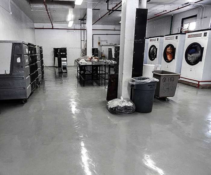 prison laundry room epoxy floor