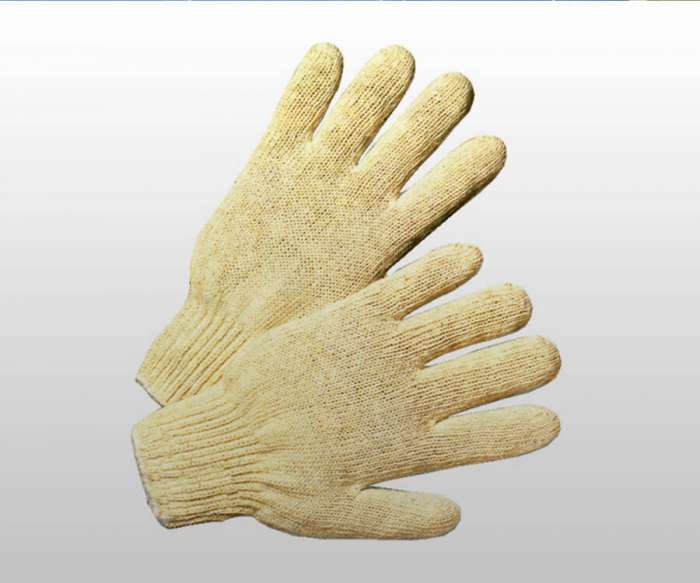 cotton polyester string knit gloves