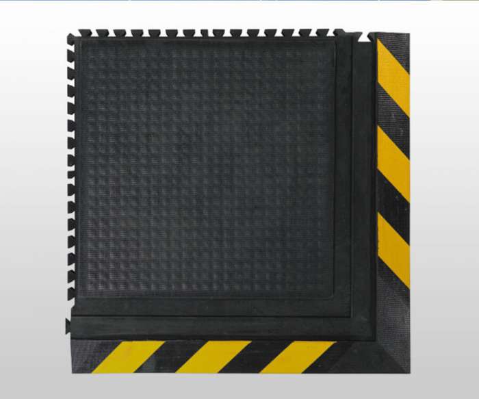 modular traffic tile with yellow safety bevel