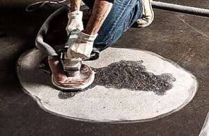 grinding damaged concrete floor