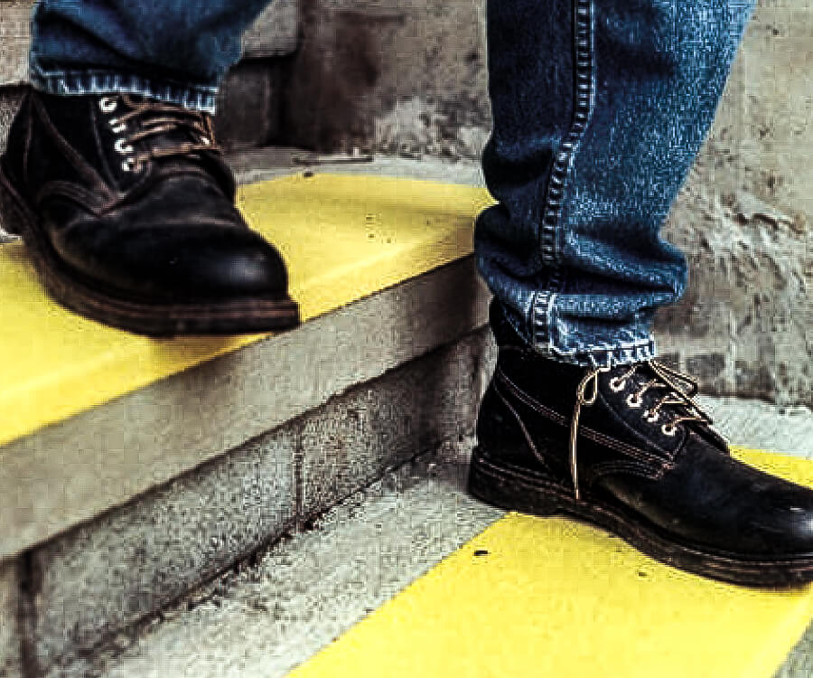 yellow stair safety strips with grip